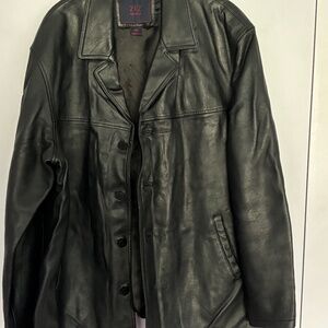Vintage Men's Leather Jacket; Black; XXL size